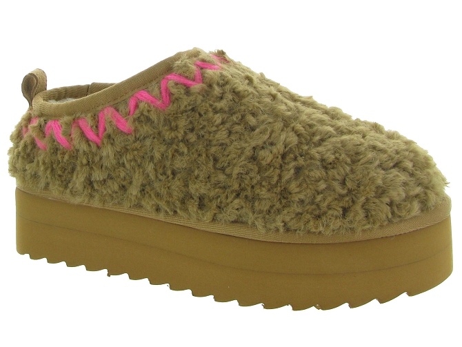 chaussons et pantoufles - Mules Sabots - femme - Synthétique - Chestnut - Colors of california