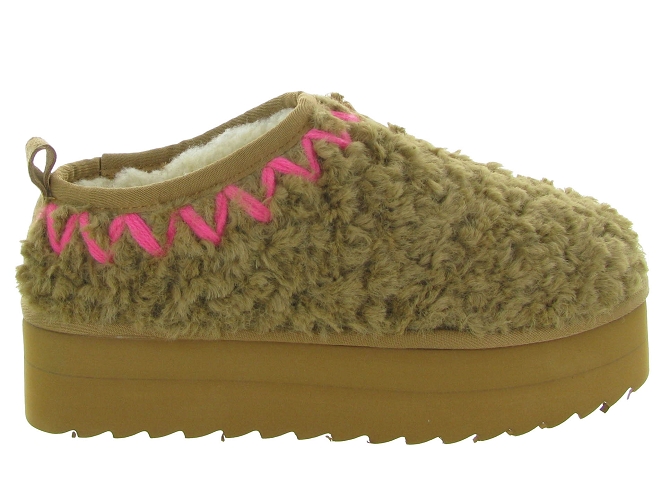 chaussons et pantoufles - Mules Sabots - femme - Synthétique - Chestnut - Colors of california6724801_2