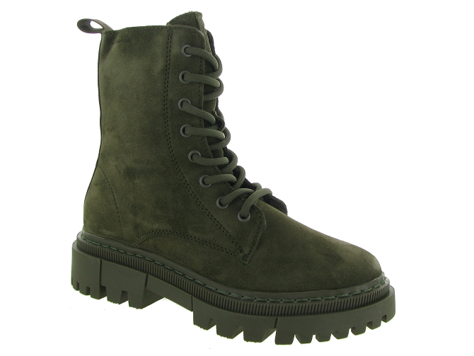 bottines et boots - Motardes - femme - Cuir - Kaki - Tamaris