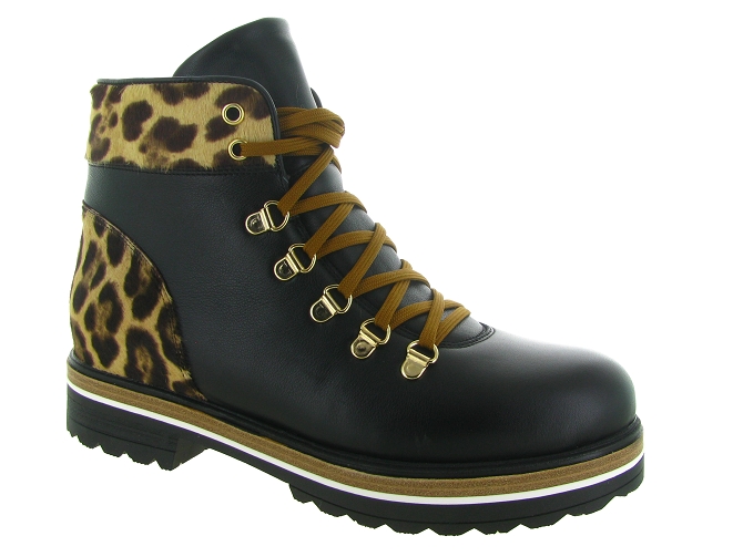 apres ski bottes fourrees - Botte de neige - femme - Cuir - Léopard - La thuile