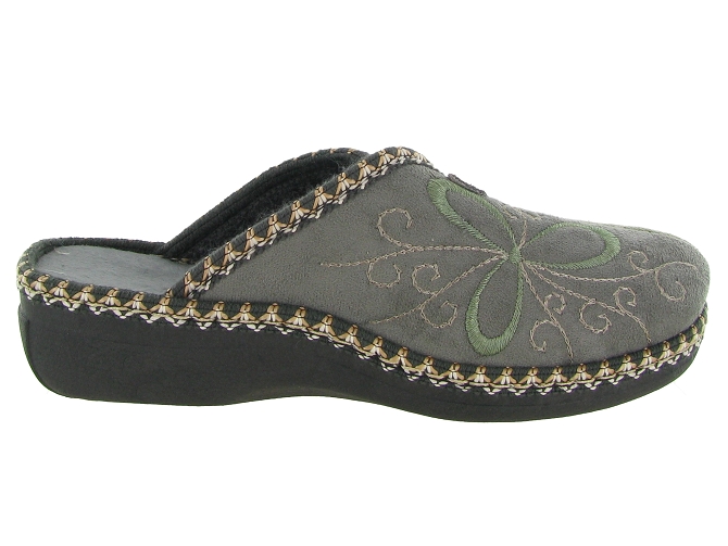 chaussons et pantoufles - Mules Sabots - femme - Toile  - Kaki - La maison de l espadrille6734701_2