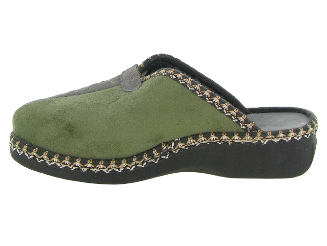 chaussons et pantoufles - Mules Sabots - femme - Toile  - Kaki - La maison de l espadrille6734701_4