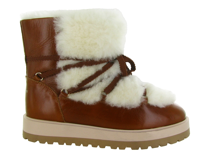 apres ski bottes fourrees - Botte de neige - femme - Cuir - Chestnut - Bobbies6741003_2