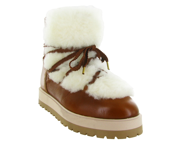 apres ski bottes fourrees - Botte de neige - femme - Cuir - Chestnut - Bobbies6741003_3