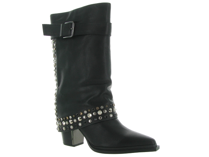 bottes - Motardes - femme - Cuir - Noir - Alma en pena