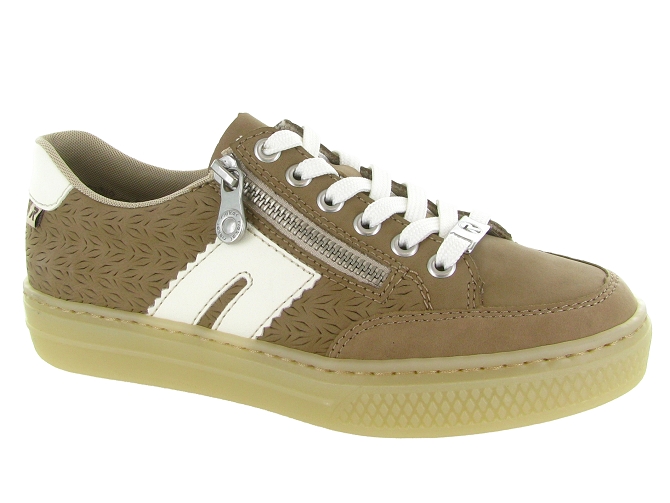 baskets et sneakers - Confort - femme - Cuir - Camel - Rieker