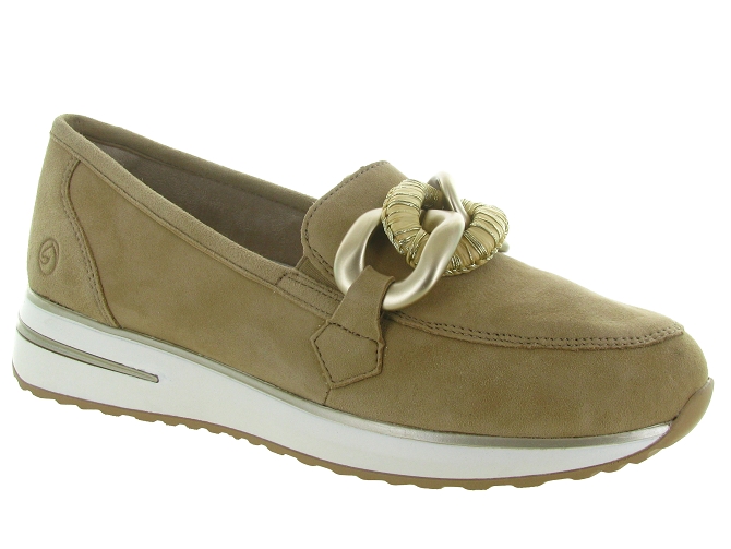 mocassins - Compensé - femme - Cuir - Beige - Remonte
