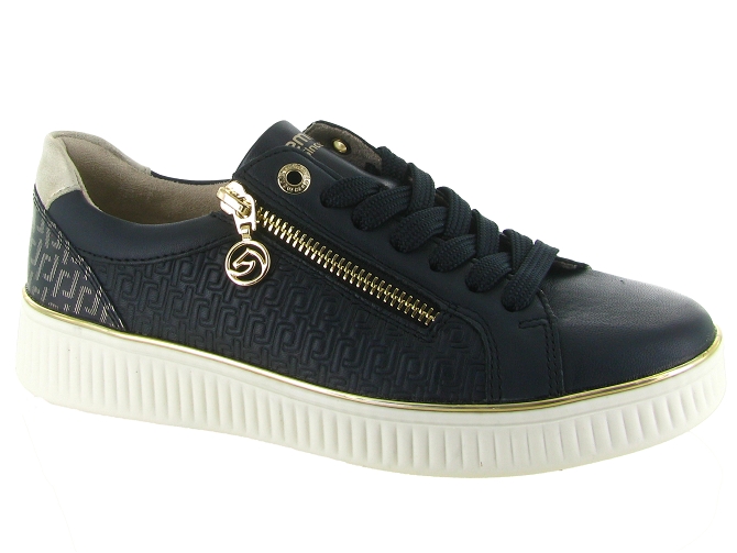 baskets et sneakers - Confort - femme - Cuir - Bleu Marine - Remonte