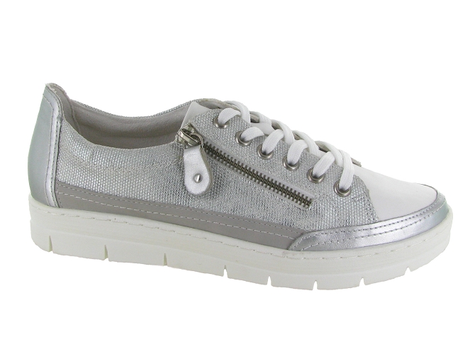 baskets et sneakers - Confort - femme - Cuir - Argent - Remonte