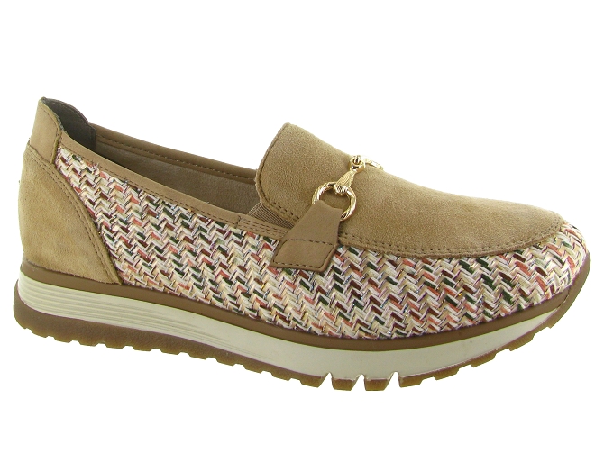 mocassins - Compensé - femme - Cuir - Beige - Rieker