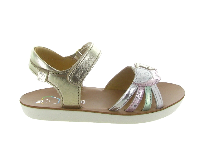 sandales et nu pieds - Semelle souple - junior fille - Cuir - Or - Shoo pom6762501_2