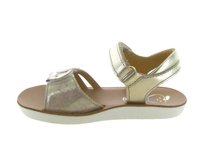 sandales et nu pieds - Semelle souple - junior fille - Cuir - Or - Shoo pom6762501_4