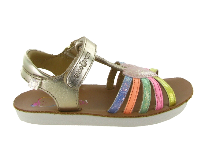 sandales et nu pieds - Semelle souple - junior fille - Cuir - Or - Shoo pom6762602_2