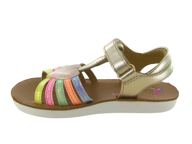 sandales et nu pieds - Semelle souple - junior fille - Cuir - Or - Shoo pom6762602_4