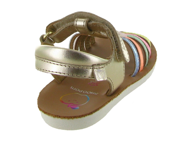 sandales et nu pieds - Semelle souple - junior fille - Cuir - Or - Shoo pom6762602_5