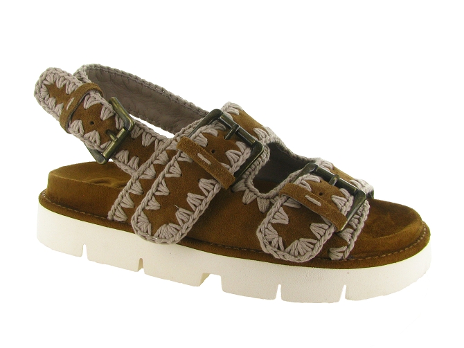 sandales et nu pieds - Confort - femme - Nubuck - Chestnut - Mou
