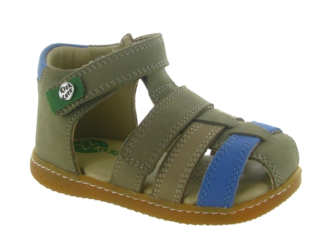 sandales et nu pieds -  - bebe garcon - Toile  - Vert - Kickers