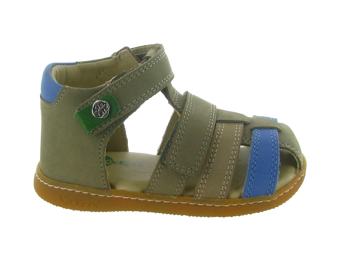 sandales et nu pieds -  - bebe garcon - Toile  - Vert - Kickers6775102_2