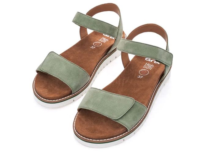 sandales et nu pieds - Confort - femme - Cuir - Kaki - Ara6779002_6
