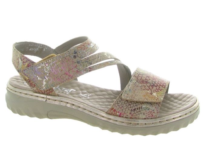 sandales et nu pieds - Confort - femme - Cuir - Multicolor - Rieker