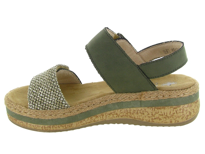 sandales et nu pieds - Confort - femme - Cuir - Kaki - Rieker6784402_4