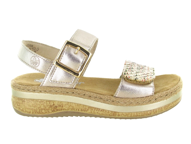 sandales et nu pieds - Confort - femme - Cuir - Or - Rieker6784403_2