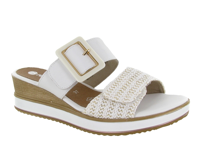 sandales et nu pieds - Mule Sabot - femme - Cuir - Blanc - Remonte