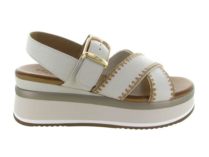 sandales et nu pieds - Confort - femme - Cuir - Beige - Inuovo6792401_2