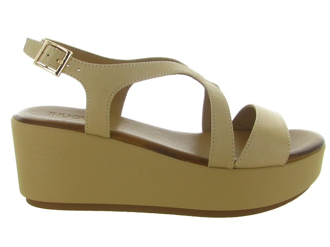 sandales et nu pieds - Confort - femme - Cuir - Beige - Inuovo6792501_2