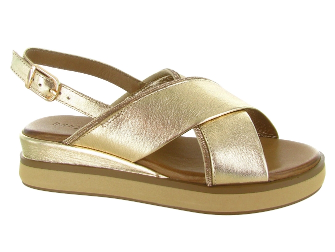 sandales et nu pieds - Confort - femme - Cuir - Or - Inuovo