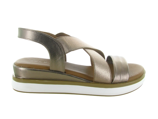 sandales et nu pieds - Confort - femme - Cuir laminé - Bronze - Inuovo6792901_2