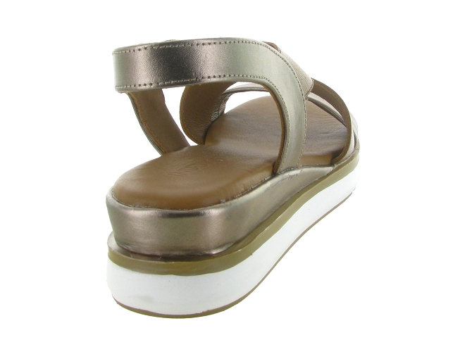 sandales et nu pieds - Confort - femme - Cuir laminé - Bronze - Inuovo6792901_5