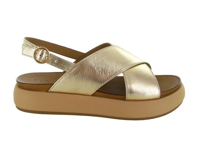 sandales et nu pieds - Confort - femme - Cuir - Or - Inuovo6793101_2