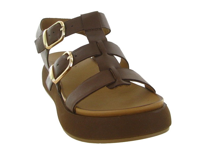sandales et nu pieds - Confort - femme - Cuir - Marron - Inuovo6793202_3