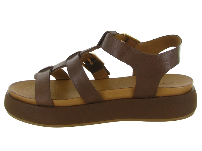 sandales et nu pieds - Confort - femme - Cuir - Marron - Inuovo6793202_4