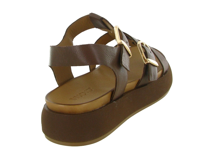 sandales et nu pieds - Confort - femme - Cuir - Marron - Inuovo6793202_5