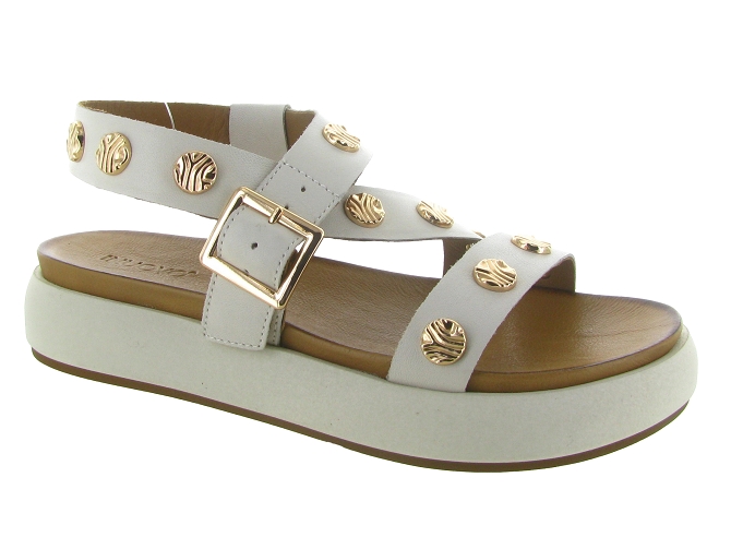 sandales et nu pieds - Confort - femme - Cuir - Beige - Inuovo