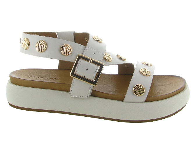 sandales et nu pieds - Confort - femme - Cuir - Beige - Inuovo6793301_2