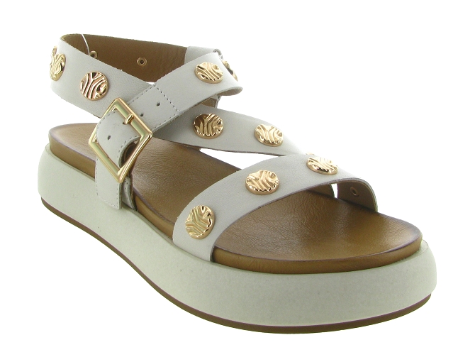 sandales et nu pieds - Confort - femme - Cuir - Beige - Inuovo6793301_3