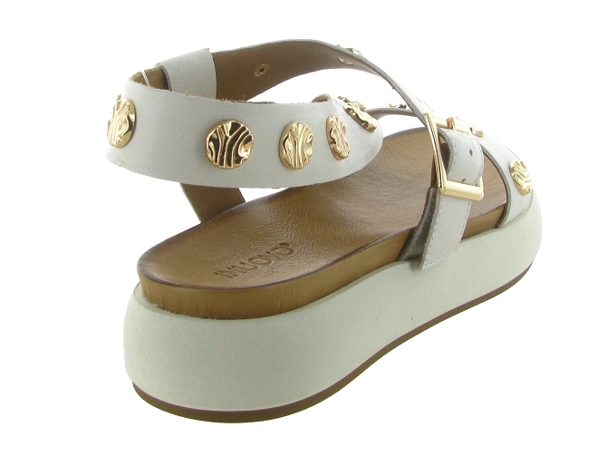 sandales et nu pieds - Confort - femme - Cuir - Beige - Inuovo6793301_5