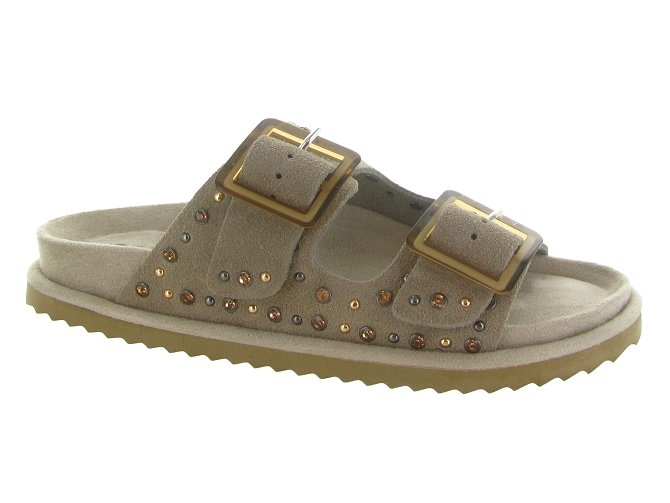 sandales et nu pieds - Mule Sabot - femme - Nubuck - Beige - Colors of california