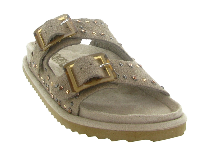 sandales et nu pieds - Mule Sabot - femme - Nubuck - Beige - Colors of california6793702_3