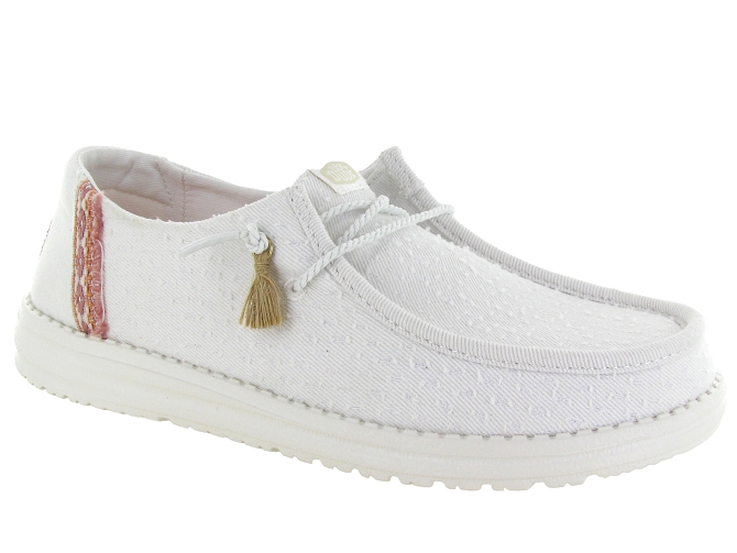 baskets et sneakers - Confort - femme - Toile  - Blanc - Hey dude