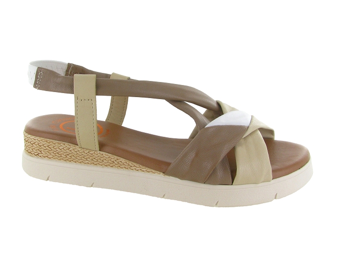 sandales et nu pieds - Confort - femme - Cuir - Gris - Lola canales