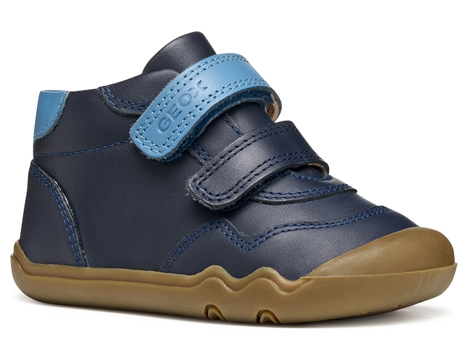 baskets et sneakers - BAREFOOT - bebe garcon - Cuir - Bleu Marine - Geox