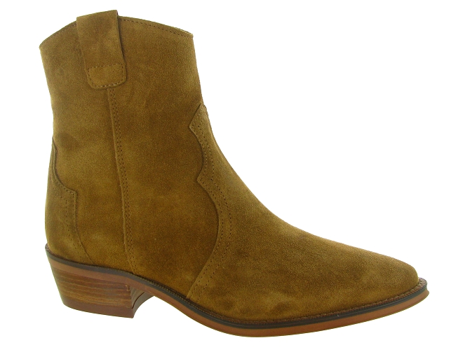 bottines et boots - Santiag - femme - Nubuck - Camel - Alpe