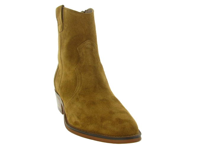 bottines et boots - Santiag - femme - Nubuck - Camel - Alpe6808601_3