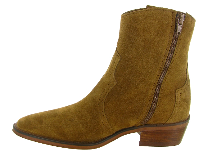 bottines et boots - Santiag - femme - Nubuck - Camel - Alpe6808601_4