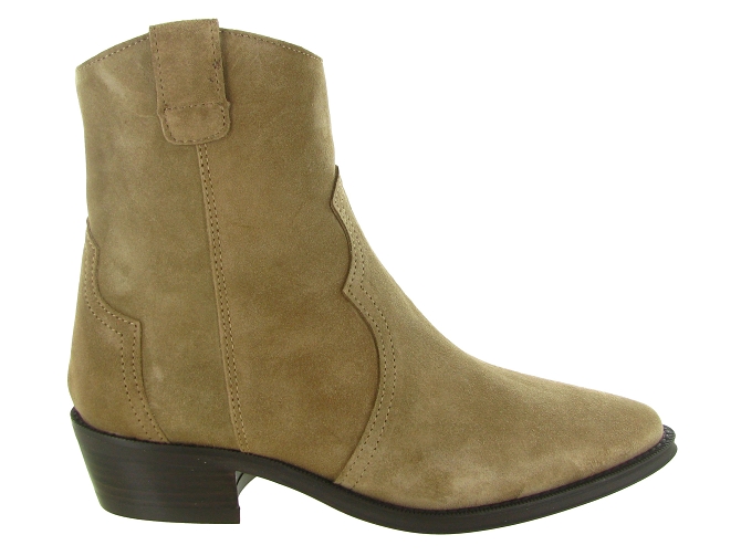 bottines et boots - Santiag - femme - Nubuck - Taupe - Alpe6808602_2