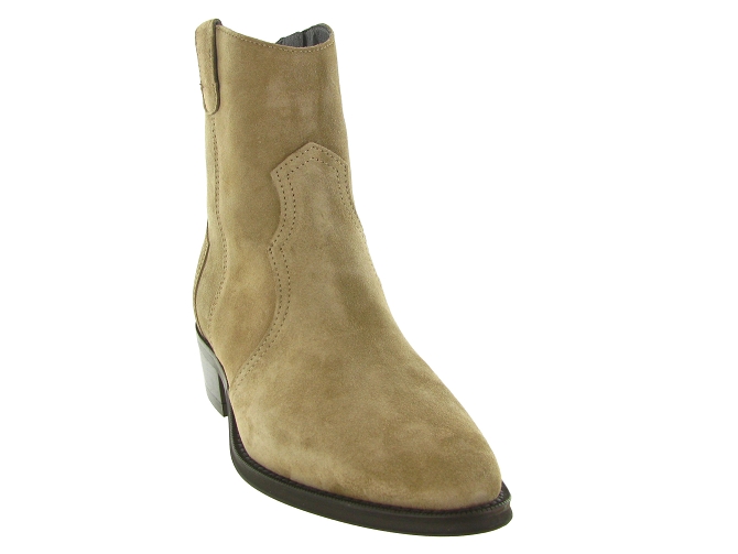 bottines et boots - Santiag - femme - Nubuck - Taupe - Alpe6808602_3